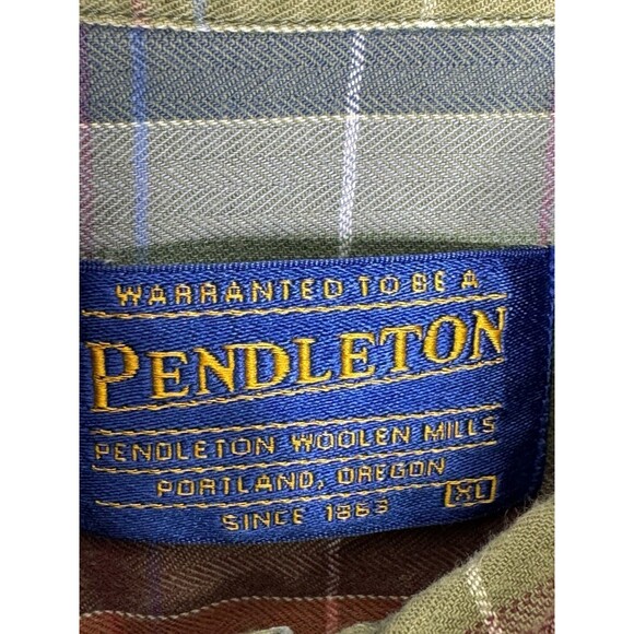 Mens PENDLETON Colorful Red Blue Button Down Cotton Expedition Shirt Size XL - Picture 7 of 16